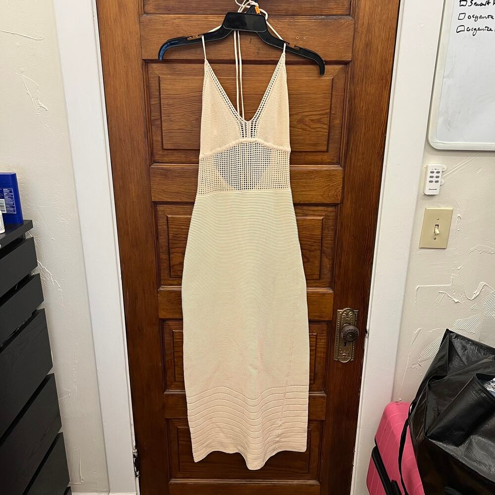 Another Girl Urban Outfitters Cream Crochet Knit Maxi Dress XS NWT's $152